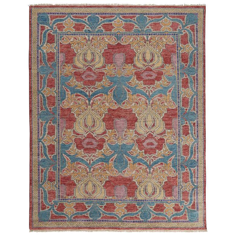 Image 1 Beall Traditional Oriental Hand Knotted Blue Area Rug 6633F