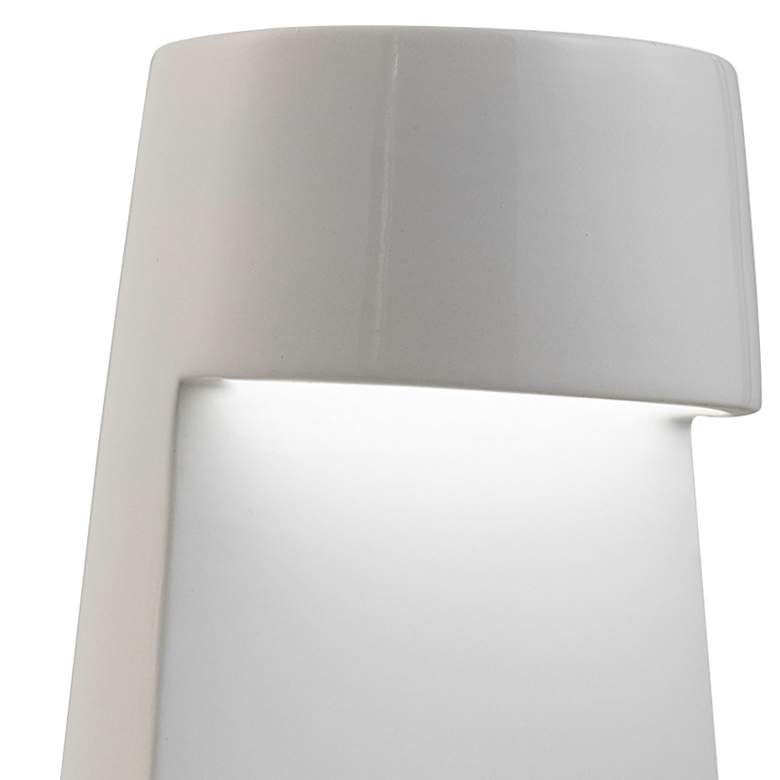 Image 2 Beam 12 1/2" High Matte White Ceramic Portable LED Accent Table Lamp more views