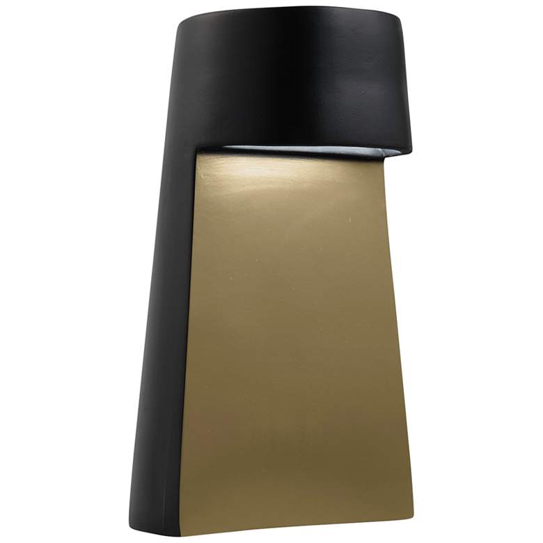 Image 1 Beam 12 1/2"H Black Champagne Ceramic Portable LED Accent Table Lamp