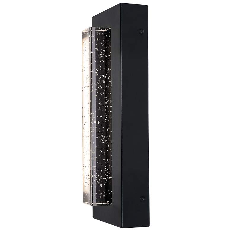 Image 2 Beam 12" High Black Outdoor LED Wall Sconce With Seeded Glass Shade more views