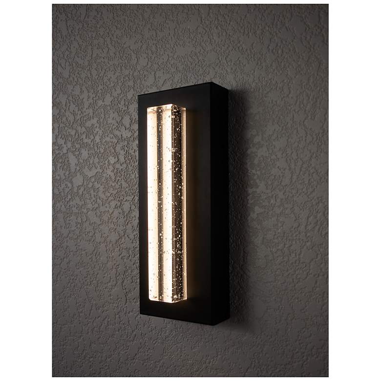 Image 3 Beam 12" High Black Outdoor LED Wall Sconce With Seeded Glass Shade more views