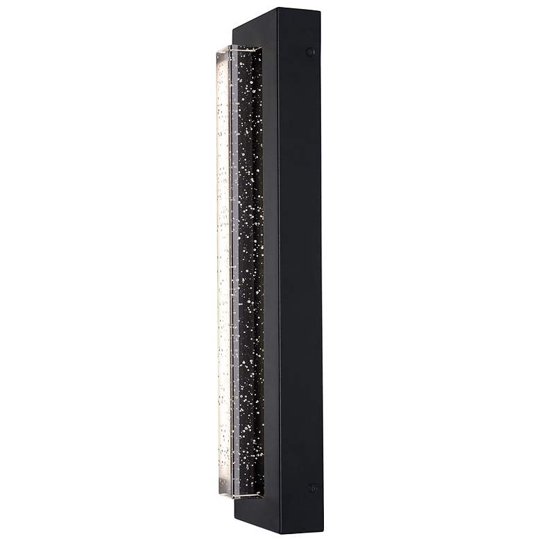 Image 2 Beam 18" High Black Outdoor LED Wall Sconce With Seeded Glass Shade more views