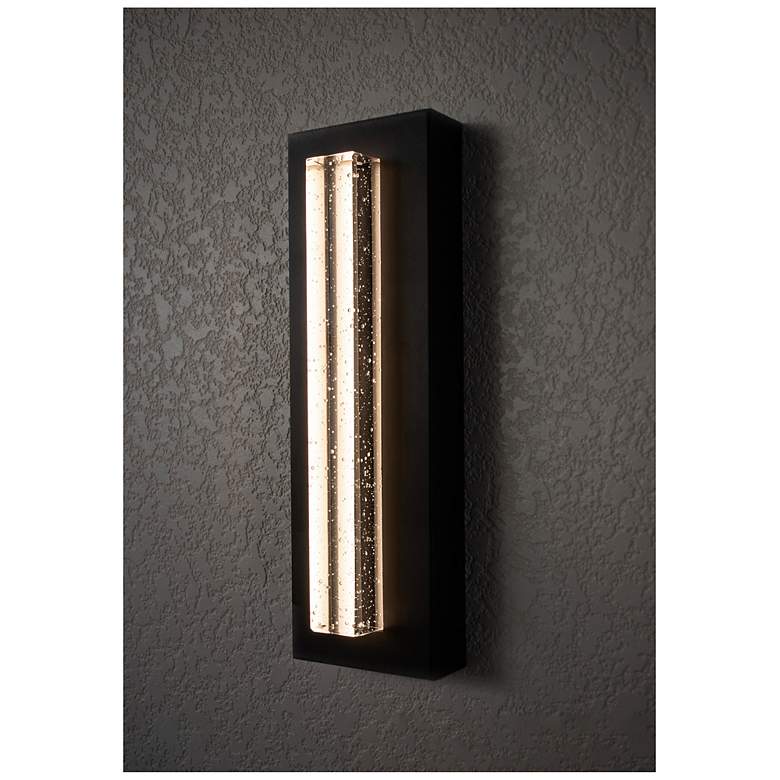 Image 3 Beam 18" High Black Outdoor LED Wall Sconce With Seeded Glass Shade more views