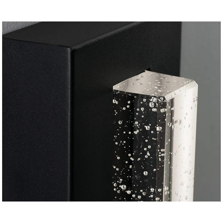 Image 4 Beam 18" High Black Outdoor LED Wall Sconce With Seeded Glass Shade more views