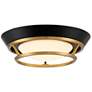 1_Beam Me Up! 14" Wide Coal and Satin Brass LED Ceiling Light