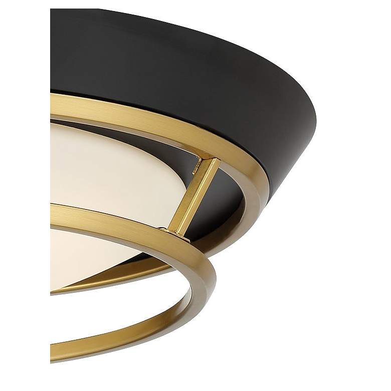 Image 3 Beam Me Up! 14" Wide Coal and Satin Brass LED Ceiling Light more views