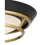 3_Beam Me Up! 14" Wide Coal and Satin Brass LED Ceiling Light more views