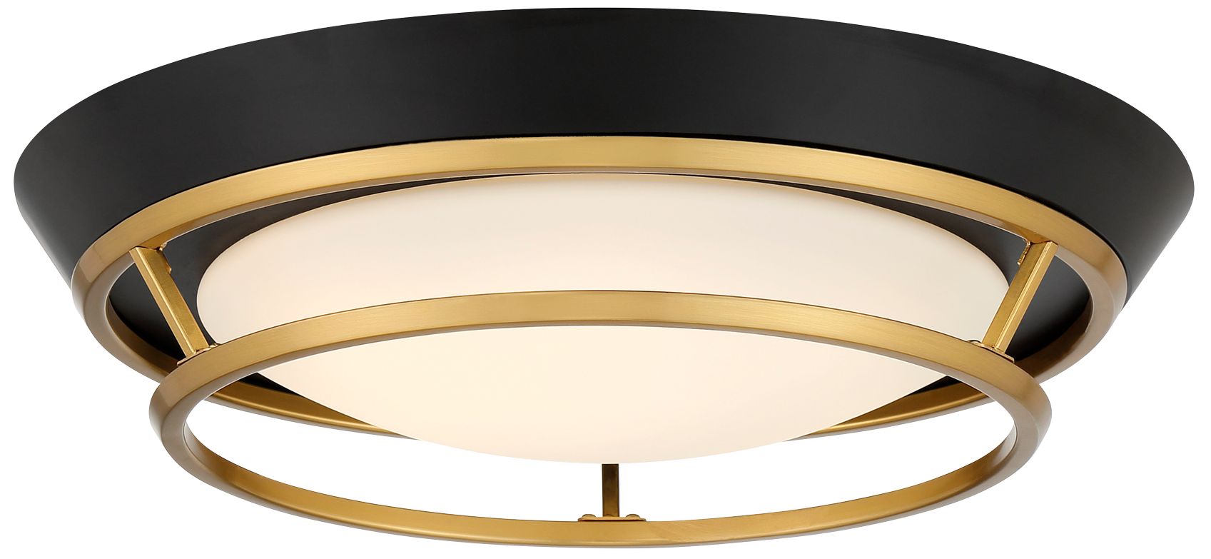 Image 4 Beam Me Up! 14" Wide Coal and Satin Brass LED Ceiling Light more views