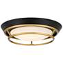 4_Beam Me Up! 14" Wide Coal and Satin Brass LED Ceiling Light more views