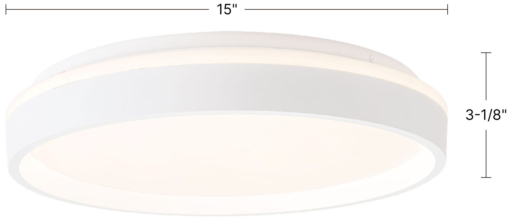 Image 6 Beanie 15-in White dimmable LED Flush Mount more views