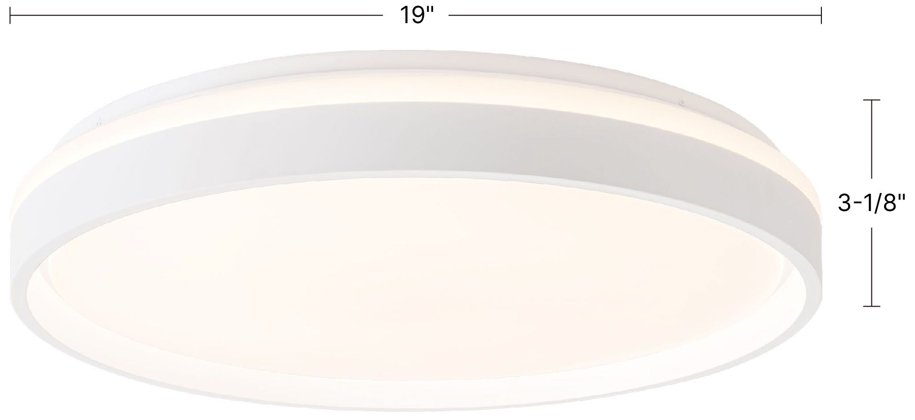 Image 6 Beanie 19-in White dimmable LED Flush Mount more views