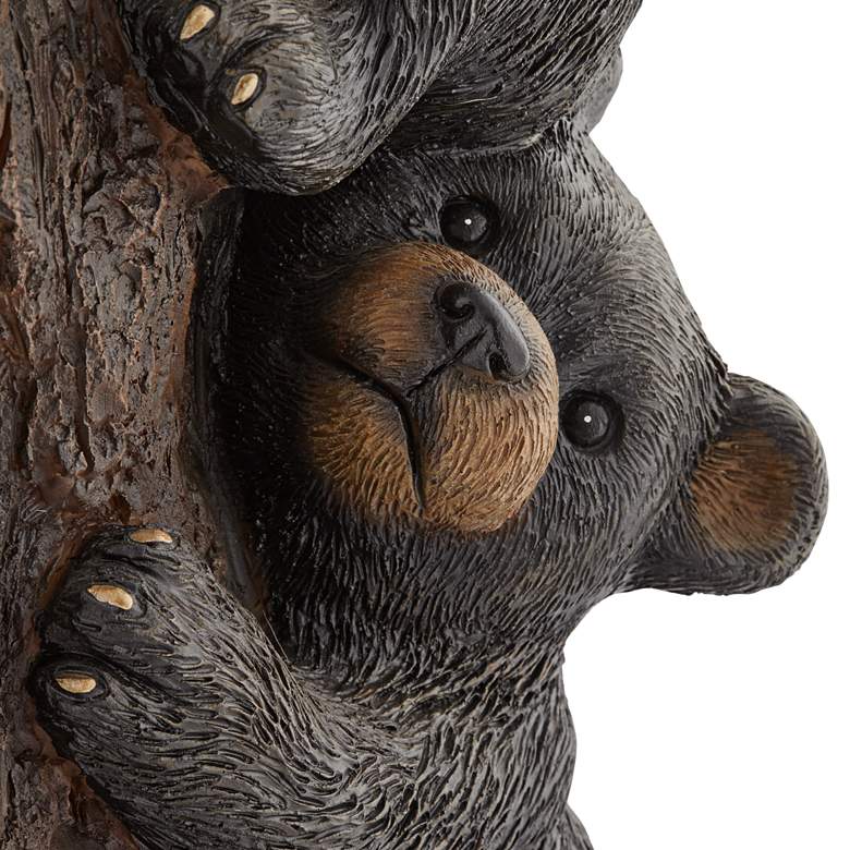 Image 4 Bear Cubs on Log 28 1/2" High Rustic LED Bubbler Fountain more views