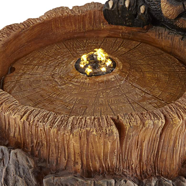 Image 5 Bear Cubs on Log 28 1/2" High Rustic LED Bubbler Fountain more views