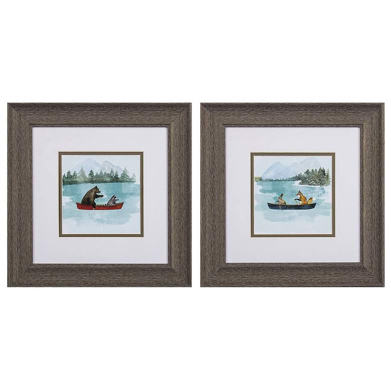 Image 1 Bear Lake 13"W x 13"H Framed Art Set of 2