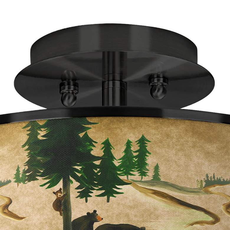 Image 2 Bear Lodge Black 14 inch Wide Ceiling Light more views