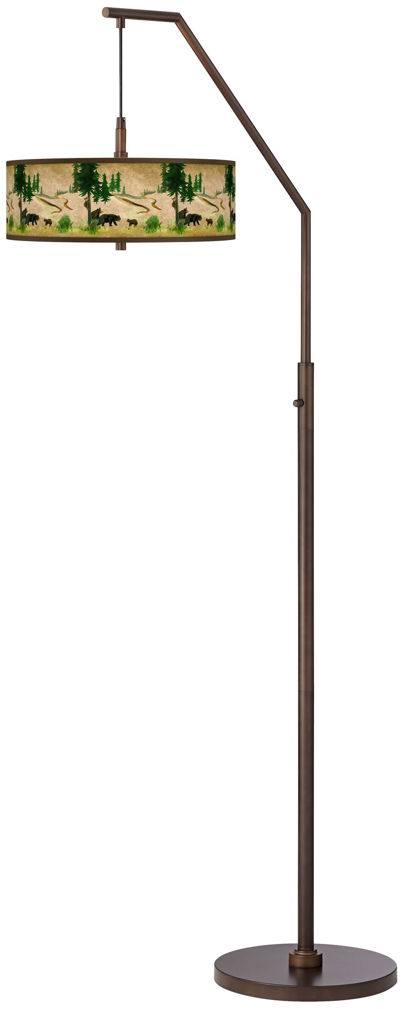 Bear Lodge Bronze Downbridge Arc Floor Lamp