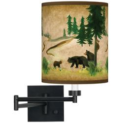 Bear Lodge Espresso Bronze Swing Arm Wall Lamp