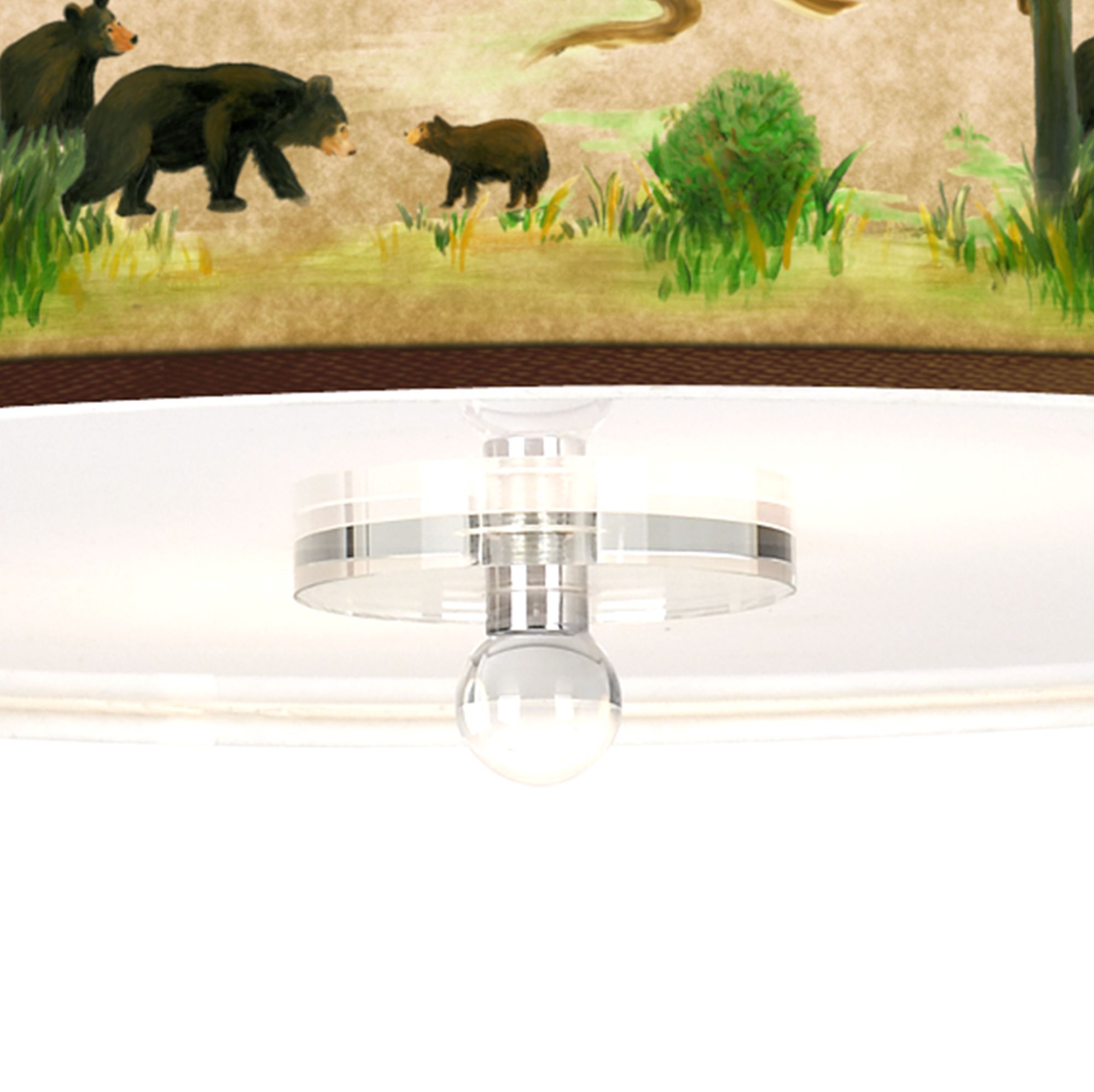 Image 3 Bear Lodge Giclee 16" Wide Semi-Flush Ceiling Light more views