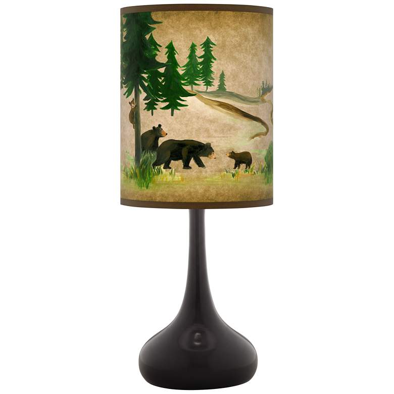 Image 1 Bear Lodge Giclee Black Droplet Table Lamp