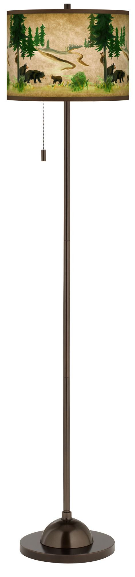 Bear Lodge Giclee Glow Bronze Club Floor Lamp