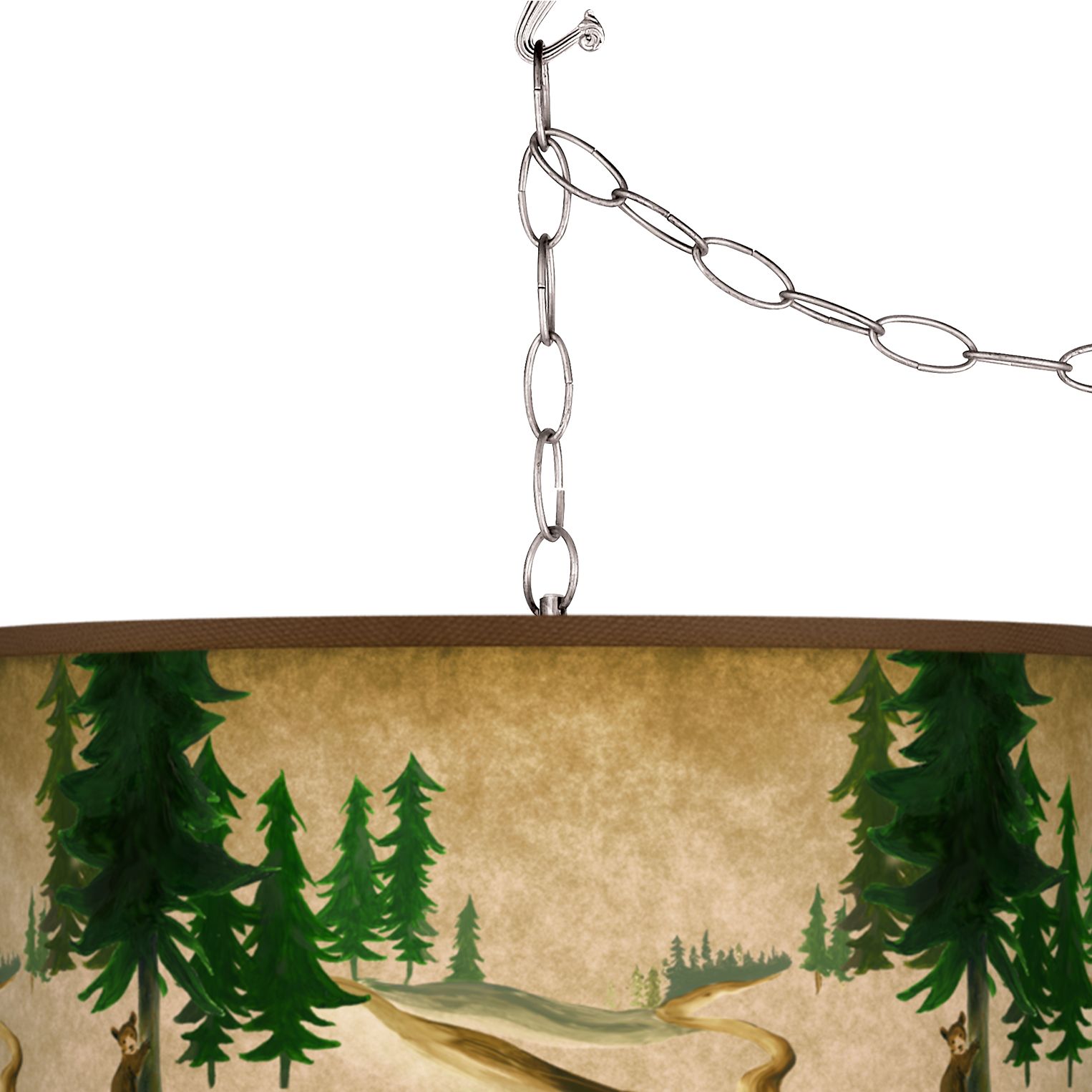 Image 2 Bear Lodge Giclee Glow Plug-In Swag Pendant more views