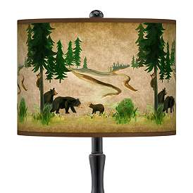 Image2 of Bear Lodge Giclee Paley Black Table Lamp more views