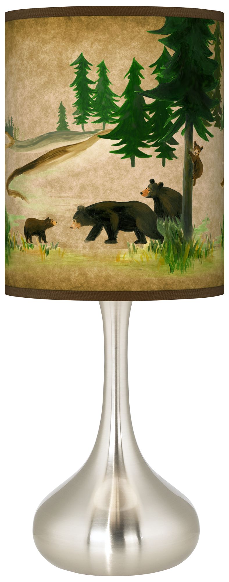 Bear Lodge Giclee Rustic Modern Droplet Table Lamp