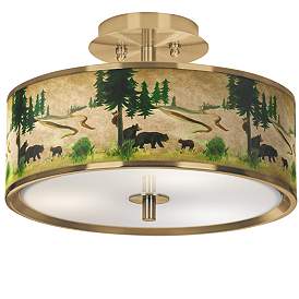 Image1 of Bear Lodge Gold 14" Wide Ceiling Light