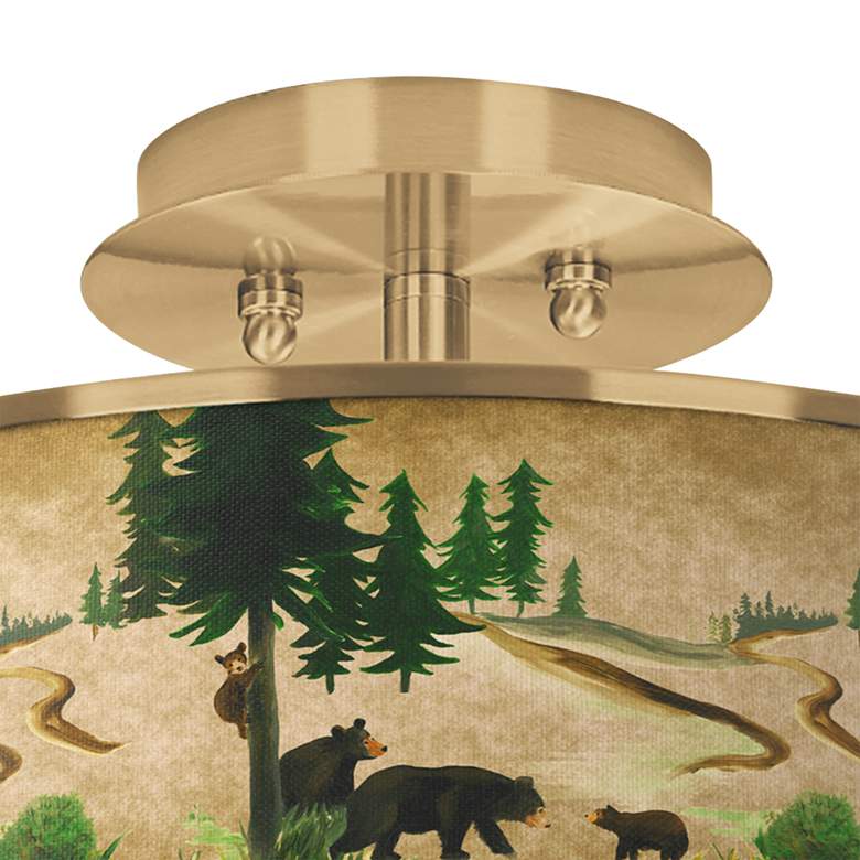 Image 2 Bear Lodge Gold 14 inch Wide Ceiling Light more views