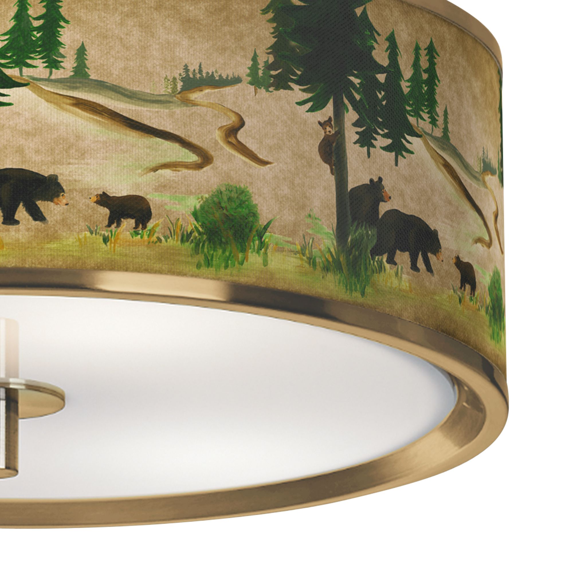 Image 3 Bear Lodge Gold 14" Wide Ceiling Light more views