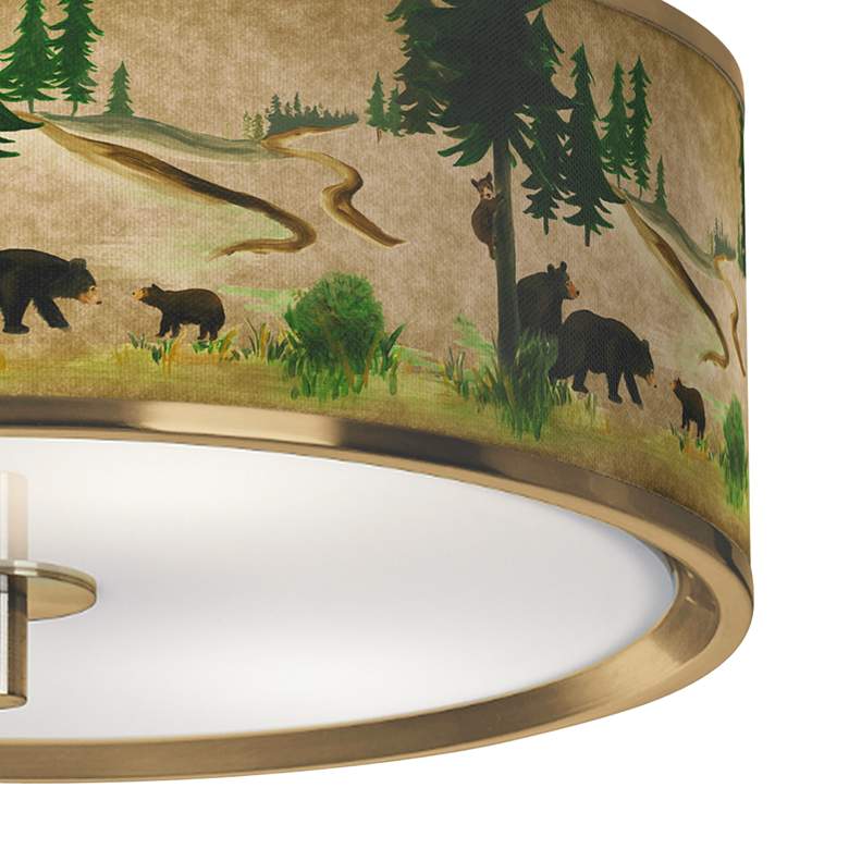 Image 3 Bear Lodge Gold 14" Wide Ceiling Light more views