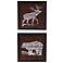 Bear Text and Moose Text 15" Square Wall Art Set of 2