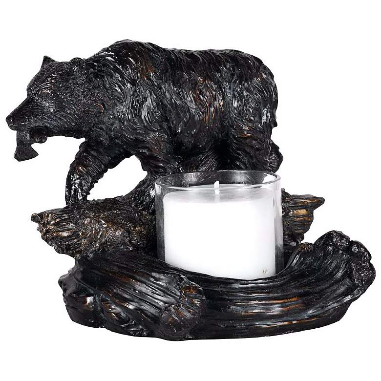 Image 1 Bear with Fish Candleholder