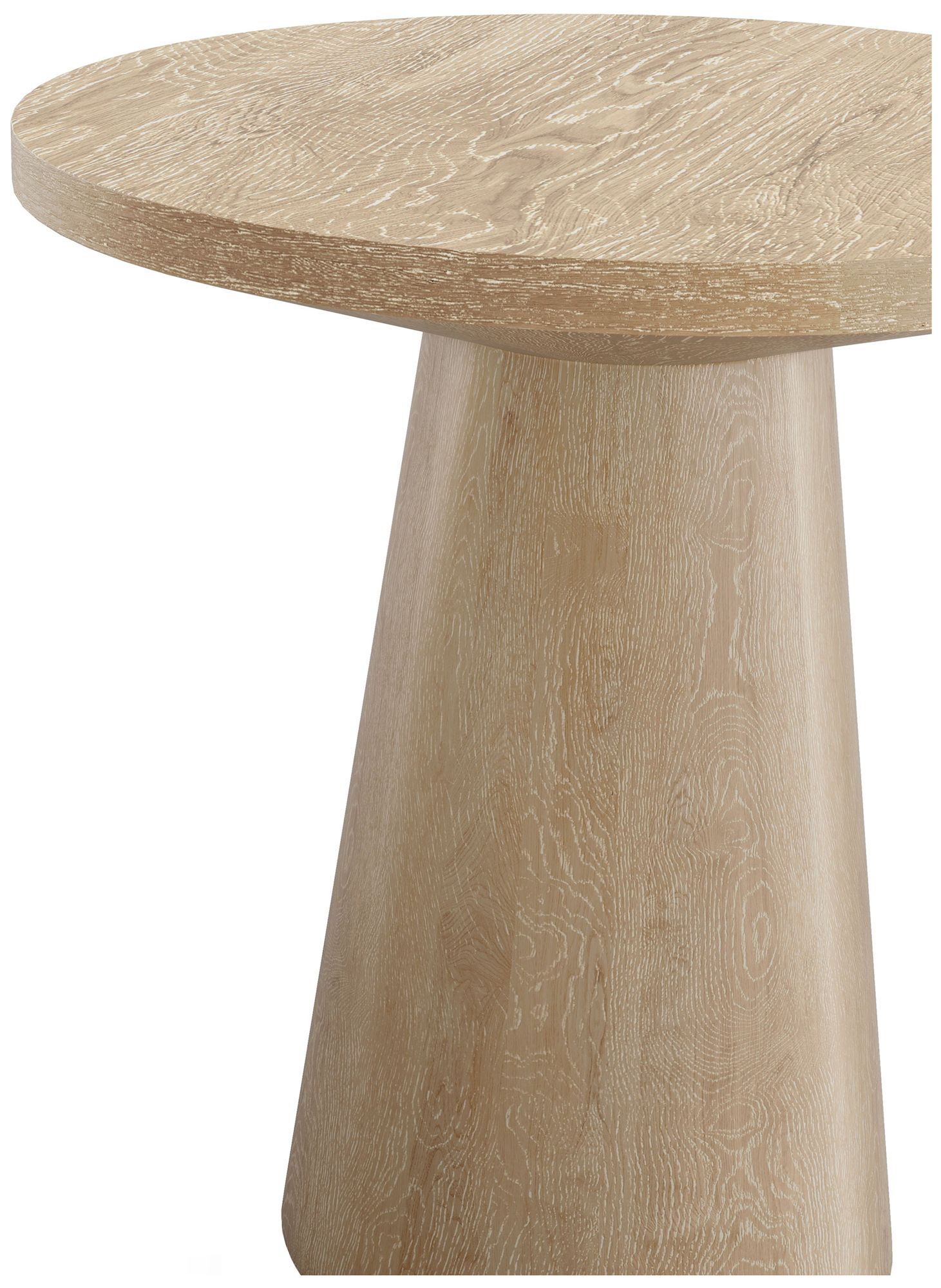 Beardy 20" Modern Oak Round End Table with Cone-Shaped Pedestal Base