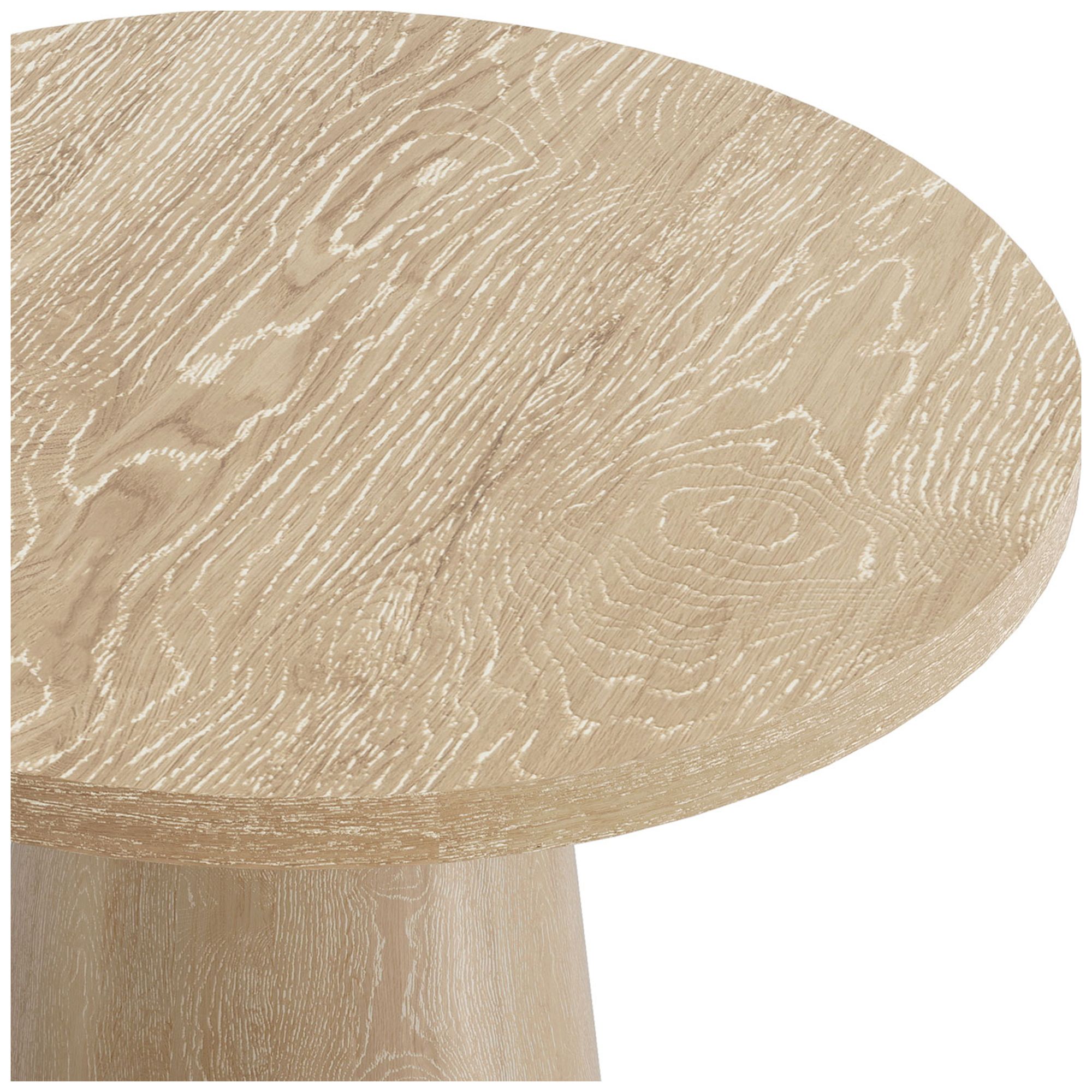 Beardy 20" Modern Oak Round End Table with Cone-Shaped Pedestal Base