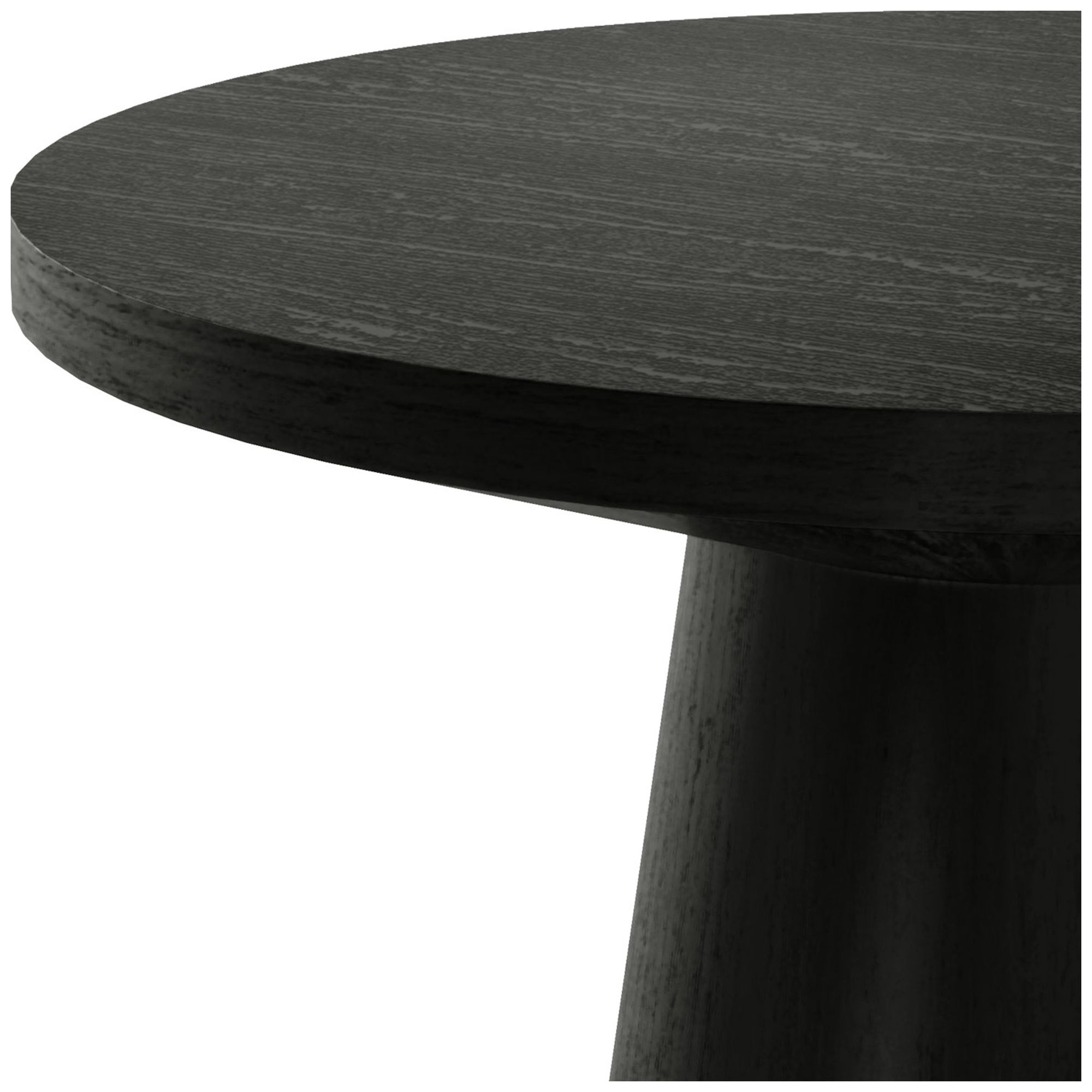 Beardy 20" Modern Black Round End Table with Cone-Shaped Pedestal Base