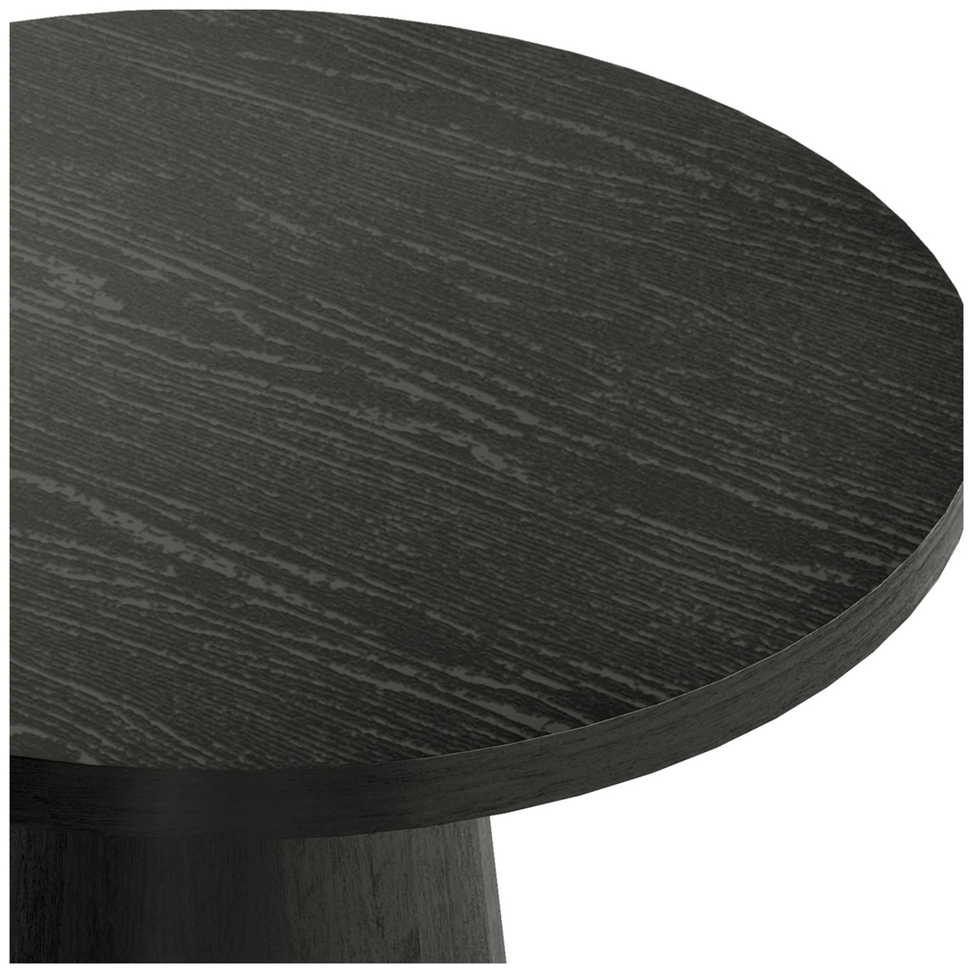 Beardy 20" Modern Black Round End Table with Cone-Shaped Pedestal Base