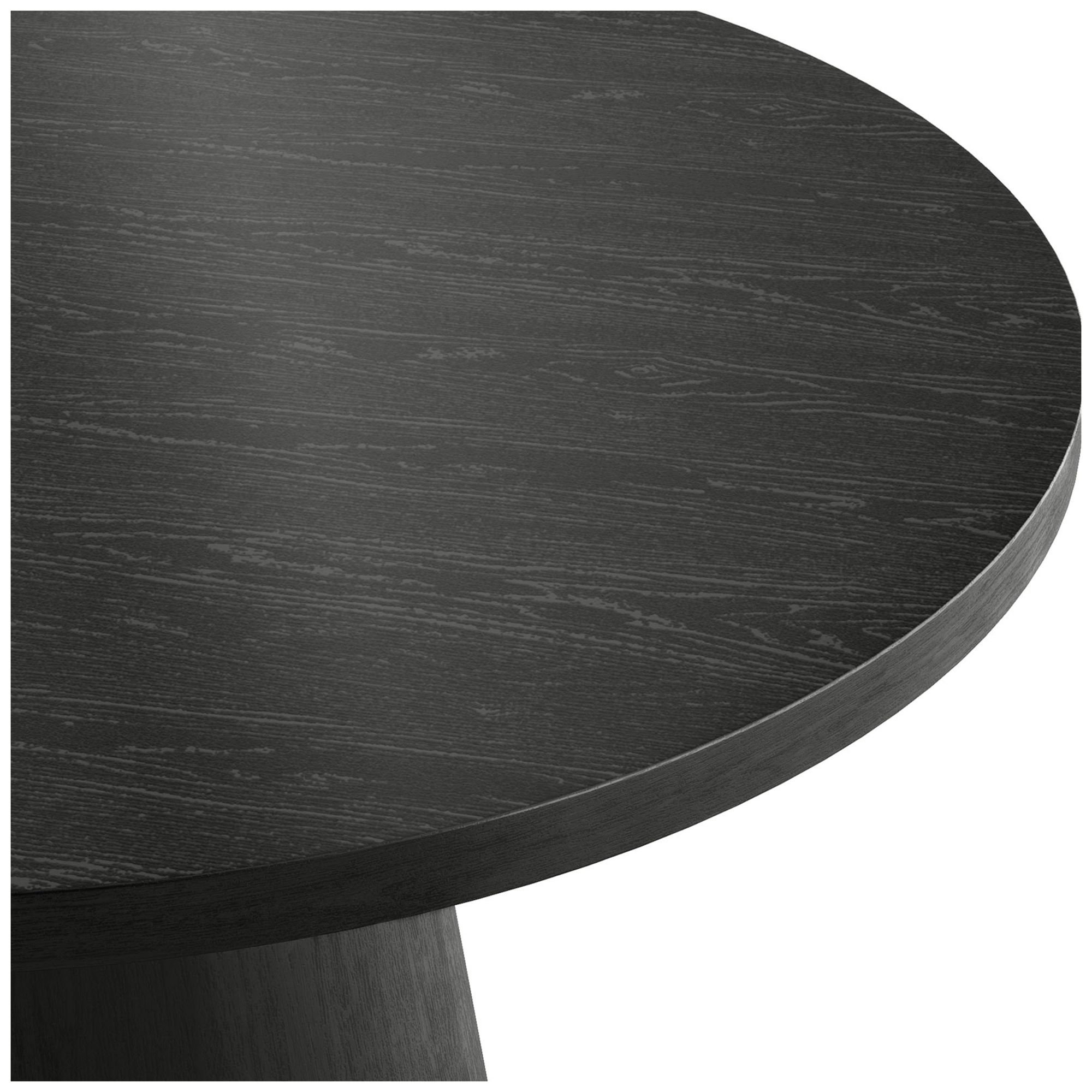 Beardy 29" Modern Black Round Coffee Table with Cone-Shaped Pedestal Base