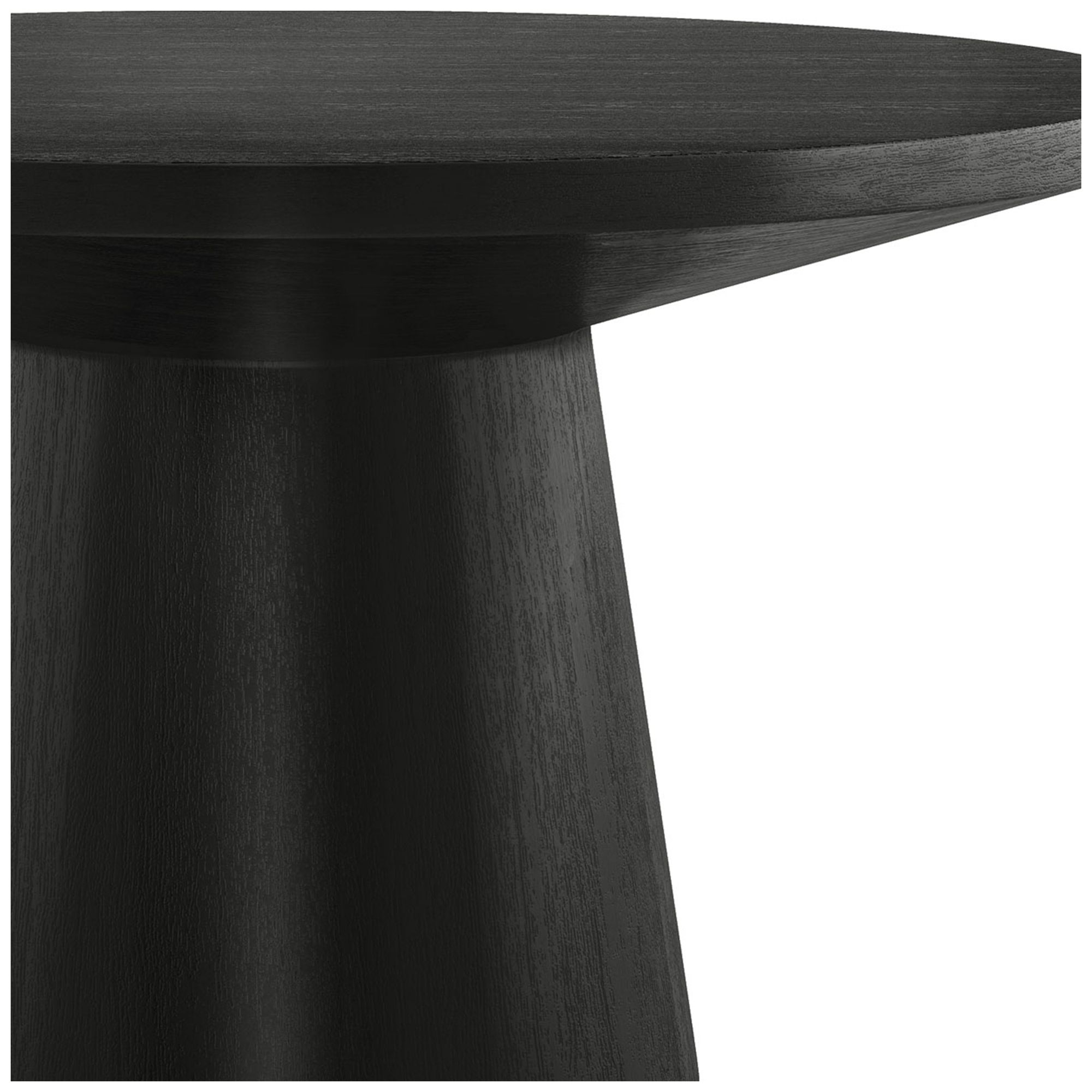 Beardy 29" Modern Black Round Coffee Table with Cone-Shaped Pedestal Base