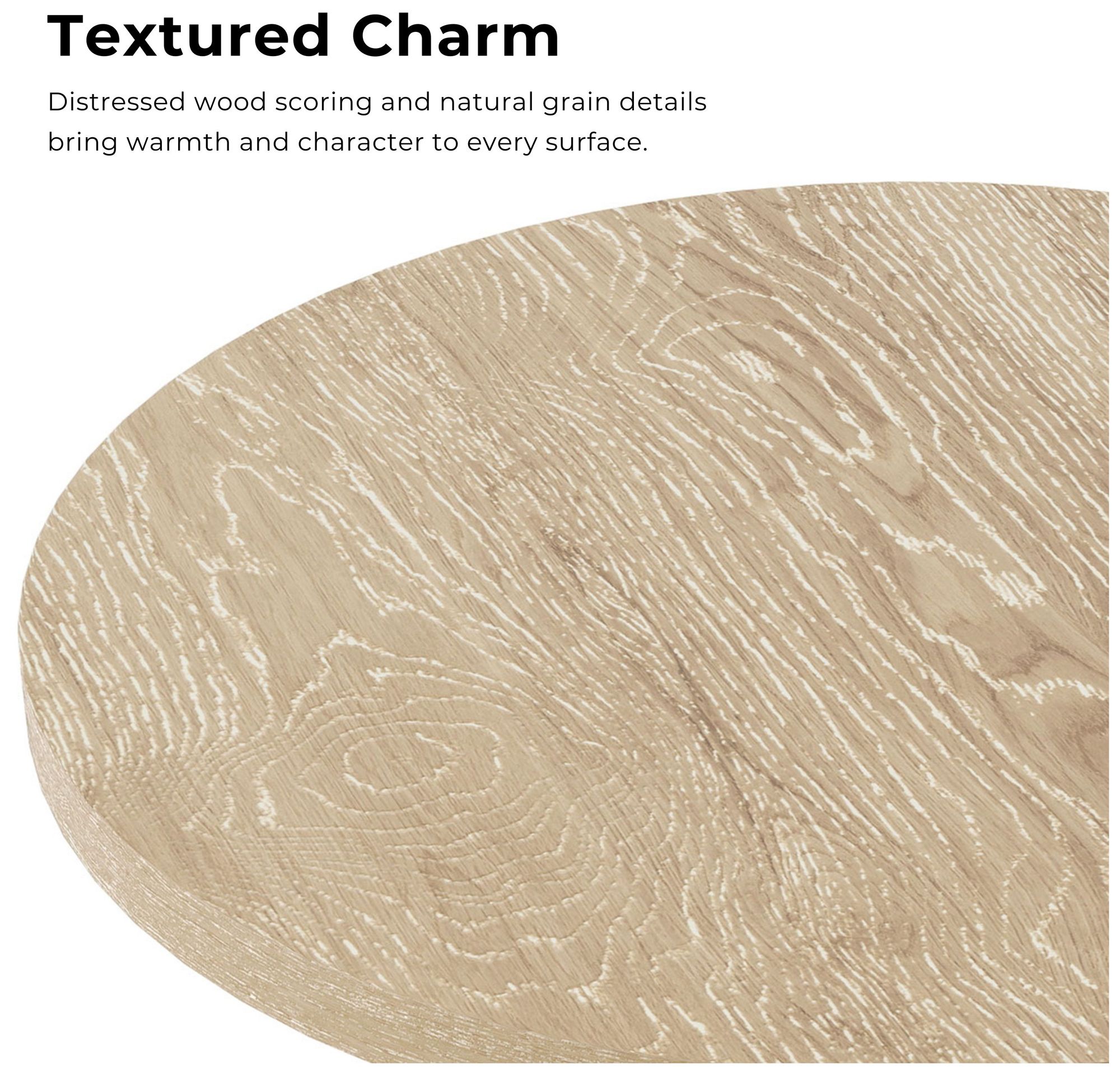 Beardy 29" Modern Oak Round Coffee Table with Cone-Shaped Pedestal Base