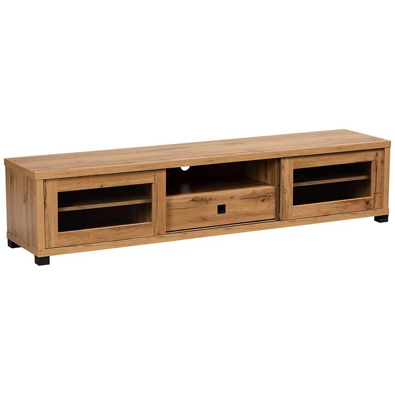 Image 2 Beasley 70 3/4 inch Wide Oak Brown Wood 1-Drawer TV Stand