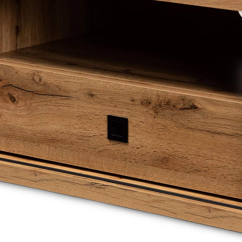 Image 3 Beasley 70 3/4" Wide Oak Brown Wood 1-Drawer TV Stand more views