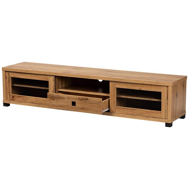 Image 5 Beasley 70 3/4 inch Wide Oak Brown Wood 1-Drawer TV Stand more views