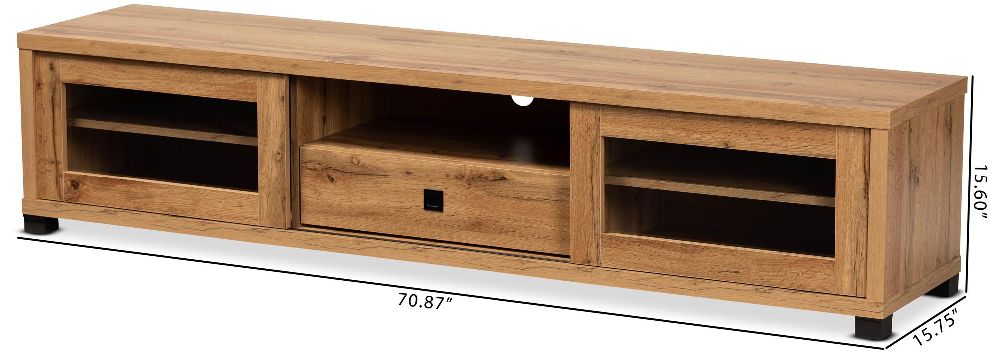 Beasley 70 3/4" Wide Oak Brown Wood 1-Drawer TV Stand in scene