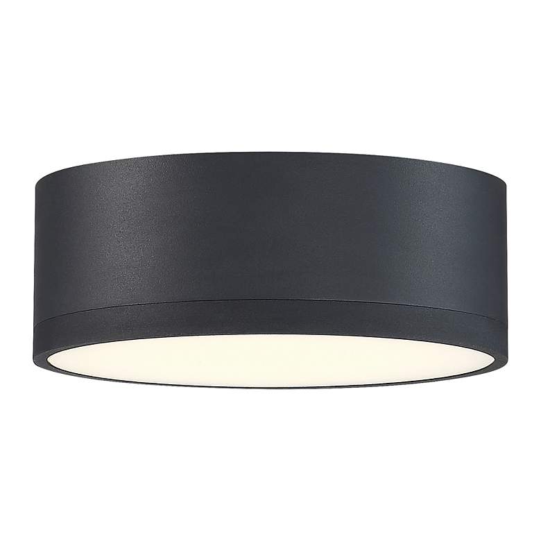 Image 3 Beat 6.75" Wide Black 120V  Flush Mount with Black Acrylic Shade more views