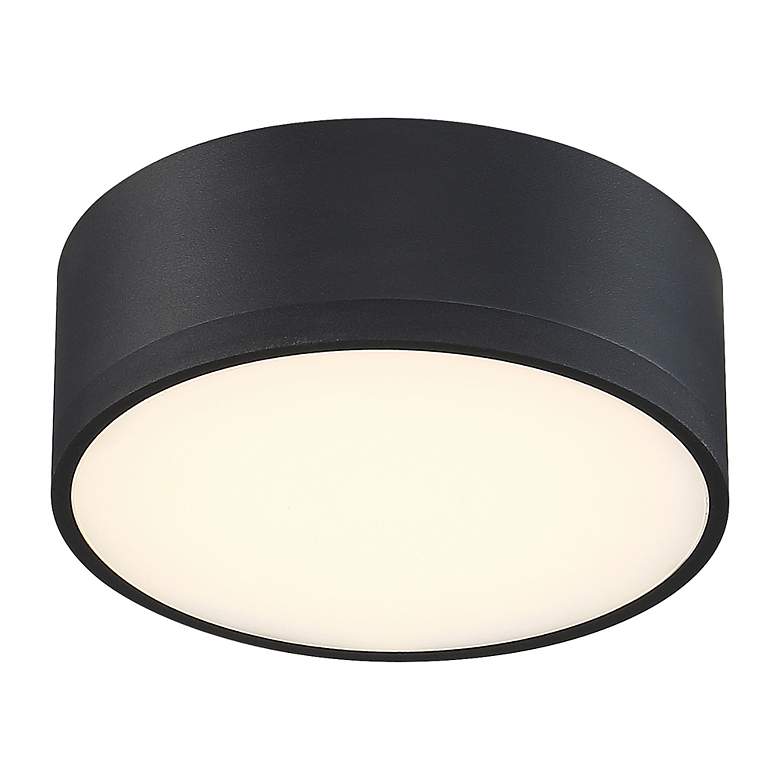 Image 4 Beat 6.75" Wide Black 120V  Flush Mount with Black Acrylic Shade more views