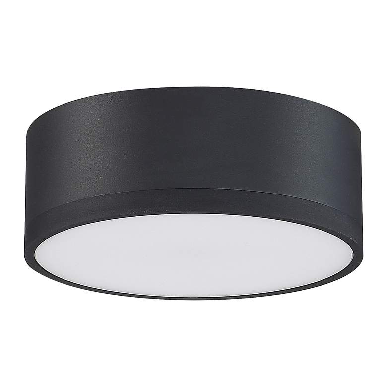 Image 6 Beat 6.75" Wide Black 120V  Flush Mount with Black Acrylic Shade more views