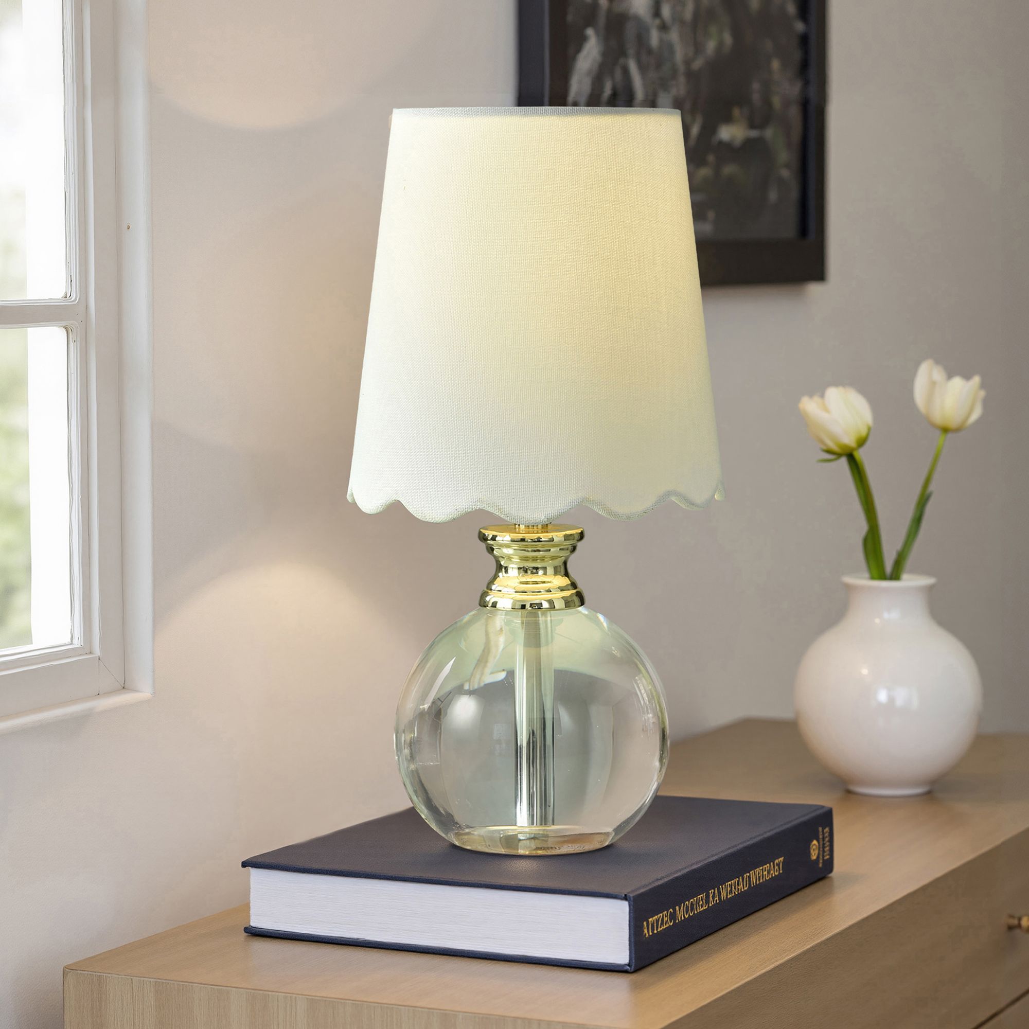 Image 6 Beatrice 13 3/4"H Crystal Table Lamp with Off-White Shade more views