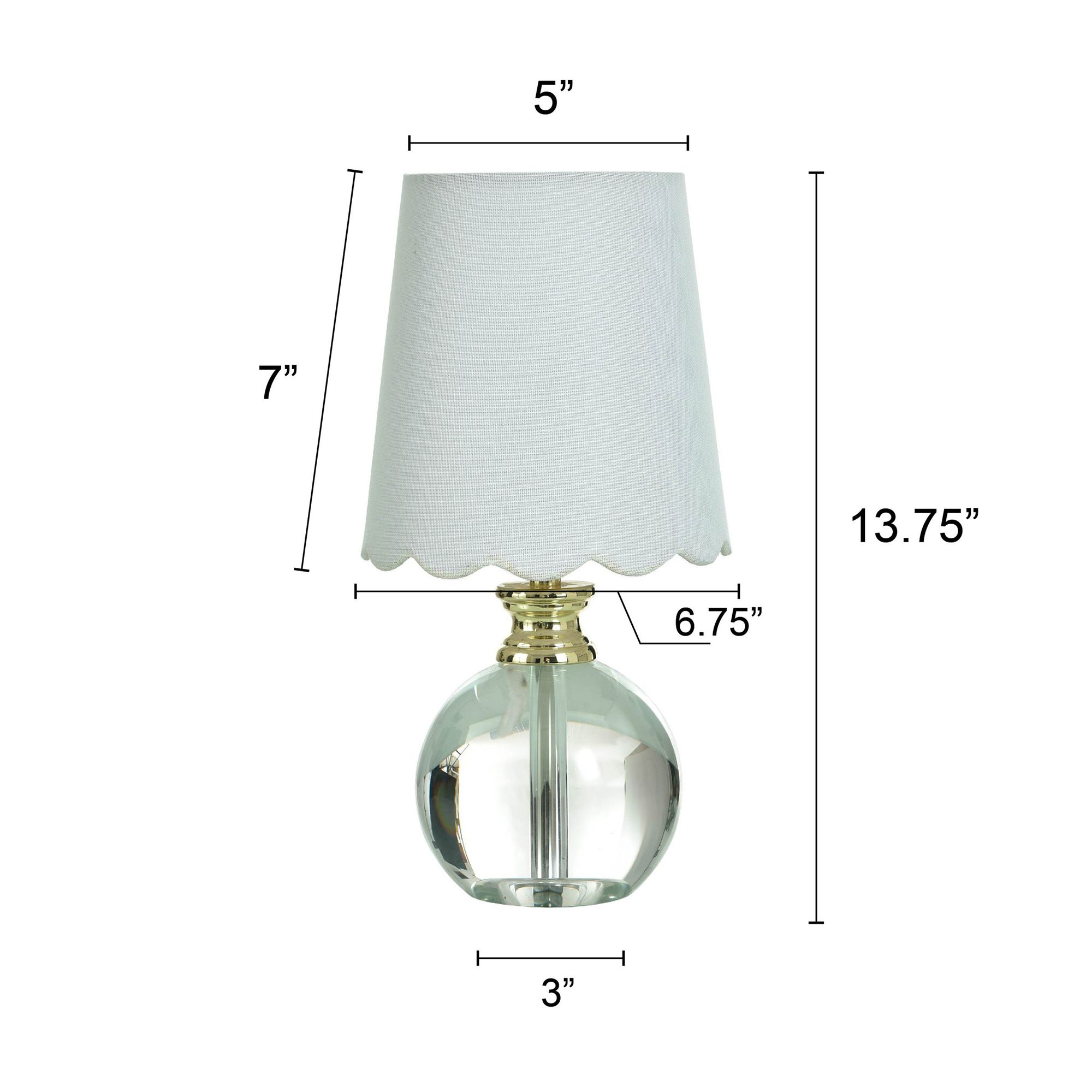 Beatrice 13 3/4"H Crystal Table Lamp with Off-White Shade