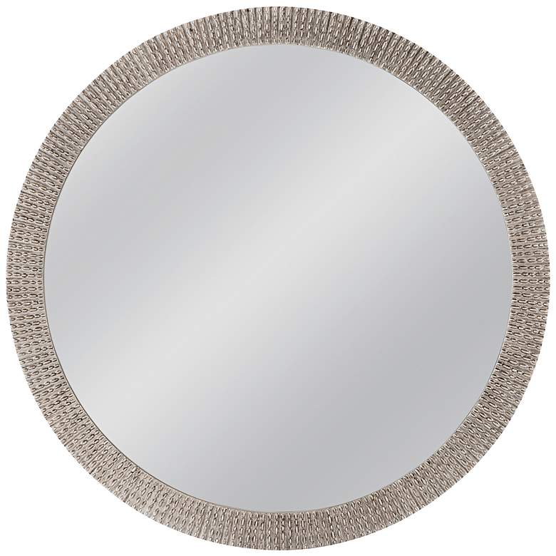 Image 1 Beatrice Antique Silver Leaf 48" Oversized Round Wall Mirror